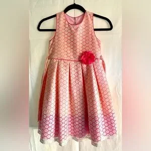 Robe Fille Jona Michelle Taille 3T - Imprimé Pois Blanc Sur Fond Bleu Marine (navy) - Manches Courtes - Occasion Très Bon état